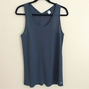 Gapfit Women's Polka Dot Mesh Tank Top Small Dark Pearl Gray